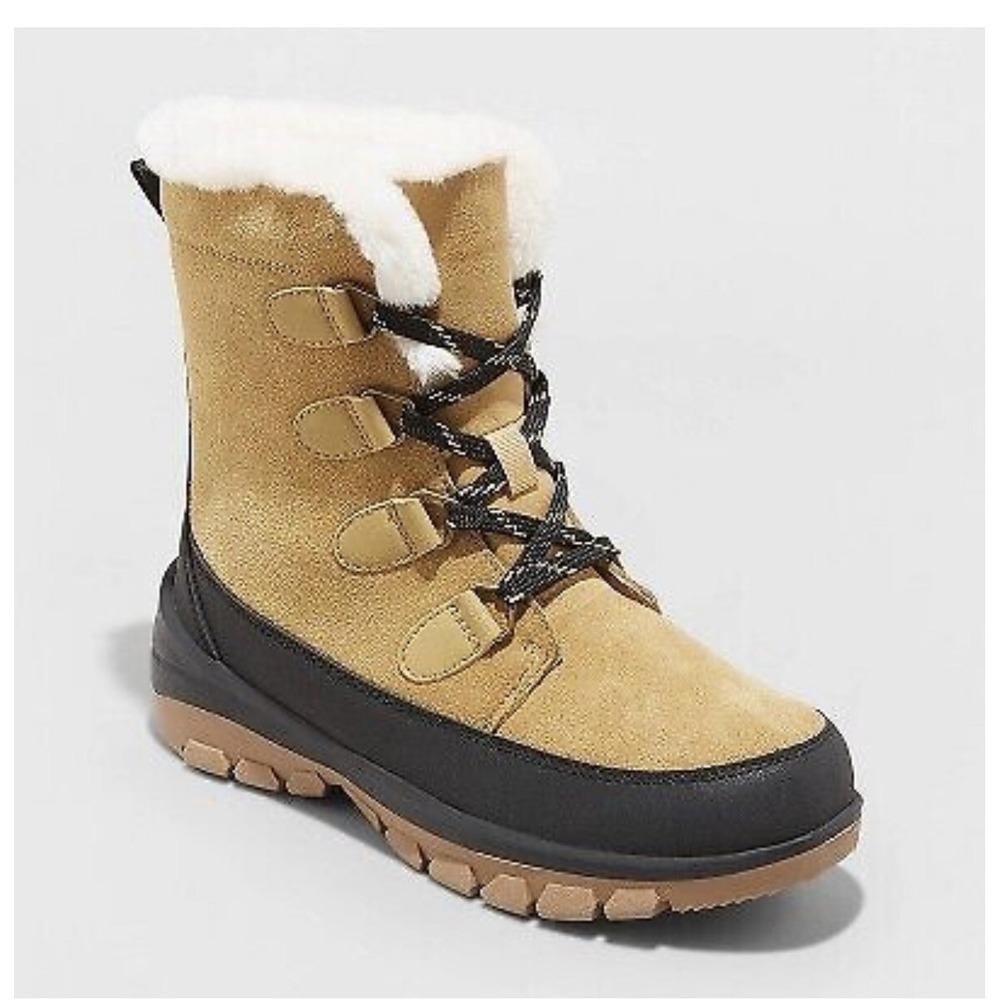 Size 10 Womens Corie Winter Boots-Universal Thread,Tan, waterproof, fur lined